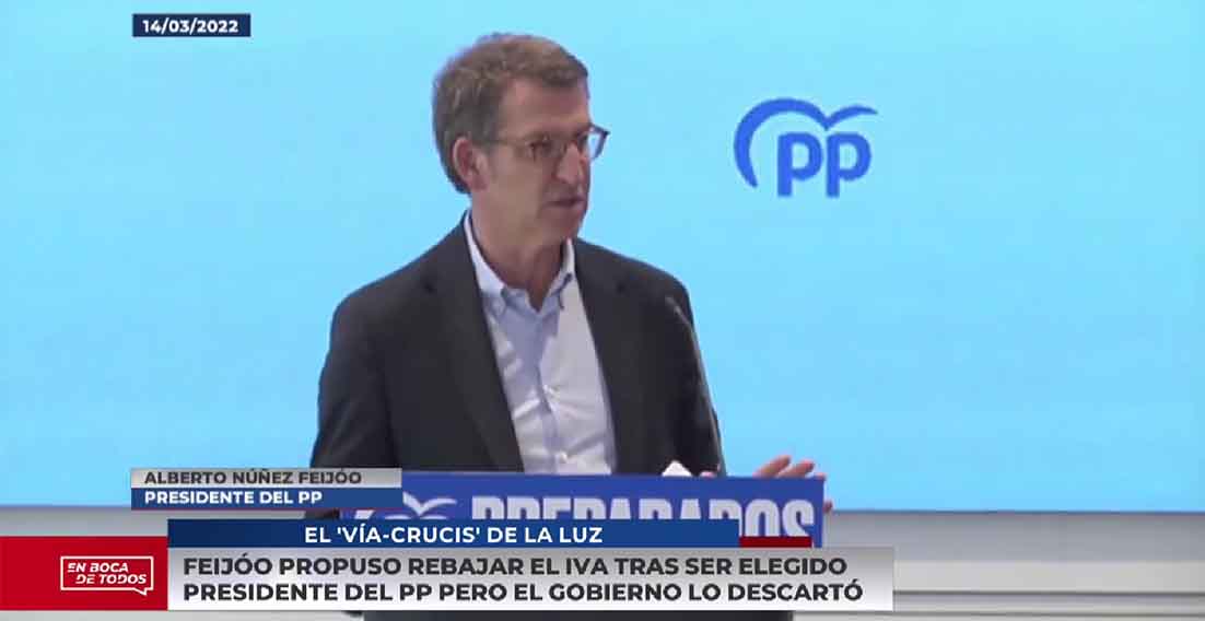 feijoo IVA de la luz