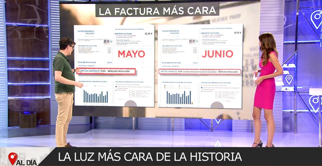 dos recibos de la luz en junio
